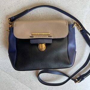 Marc by Marc Jacobs Black and Blue color block Crossbody Bag